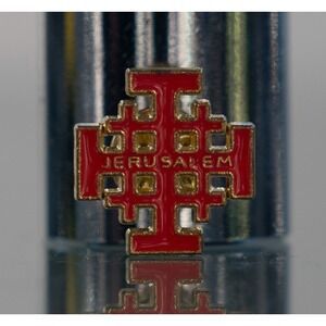 Jerusalem Cross Antique Religious Pin Travel Souvenir‎